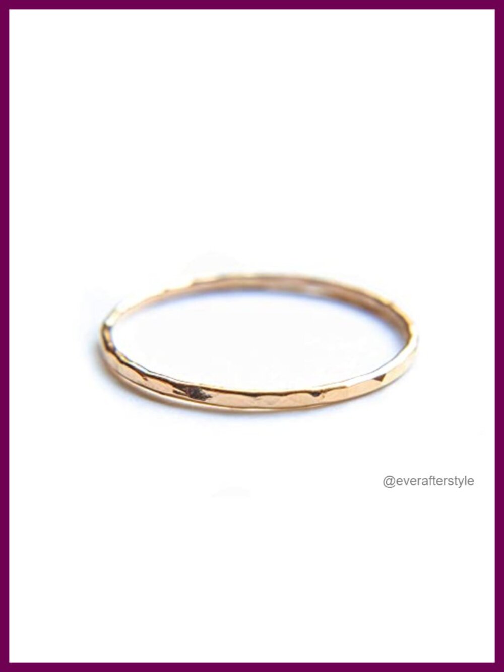 Hammered Stacking Ring 14K Gold Filled 1mm Thin Minimalist Band